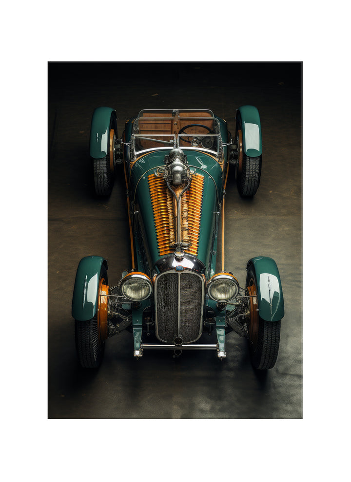 Klasik Yarış Roadster Kanvas Tablo | Vintage Otomobil Duvar Dekoru