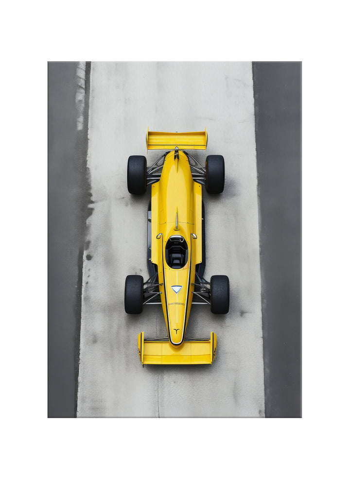 Vintage Sarı Formula Yarış Aracı Kanvas Tablo | Retro Motorsport Duvar Dekoru