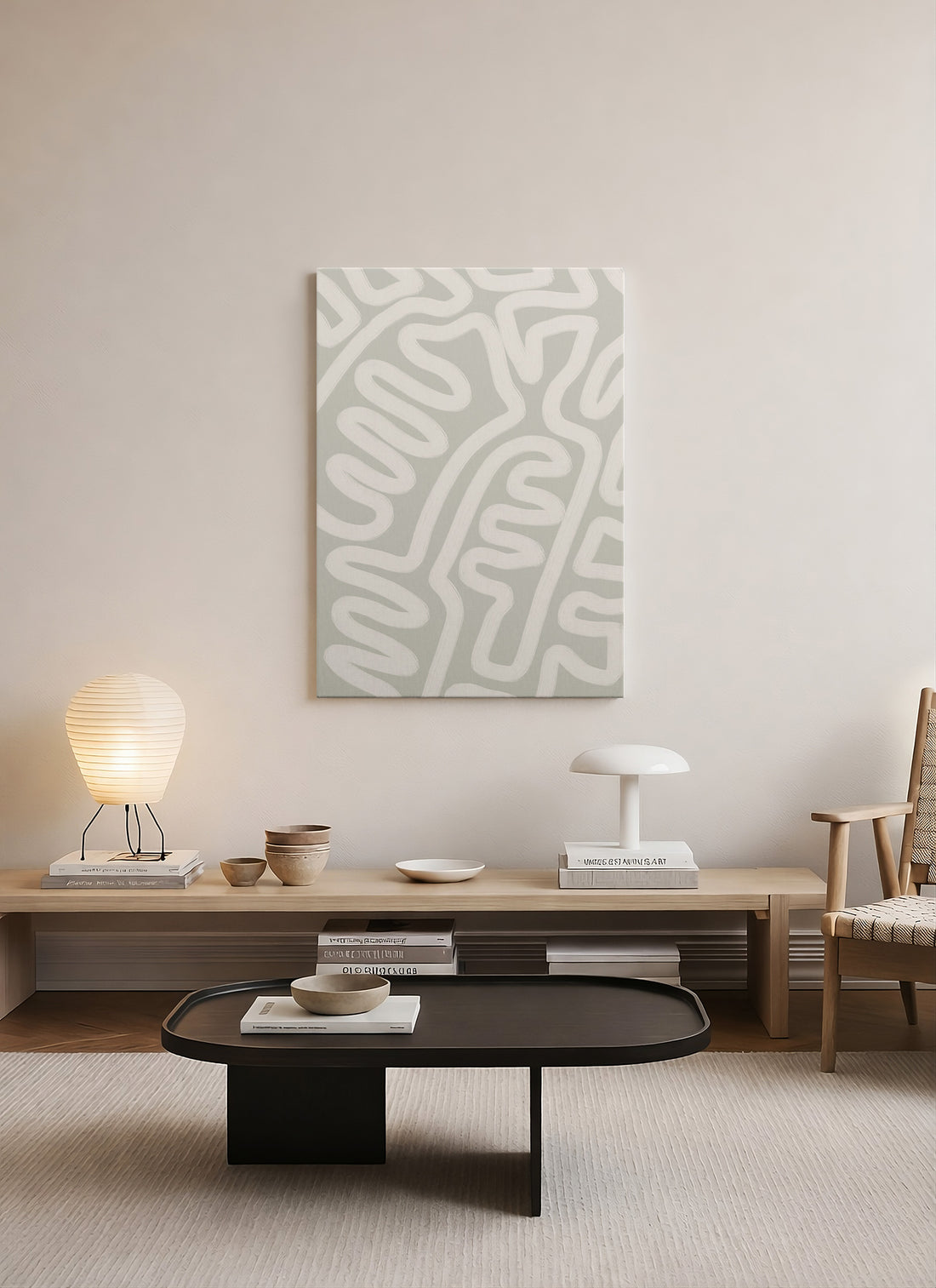 Akış Deseni – Minimal Soyut Kanvas Tablo