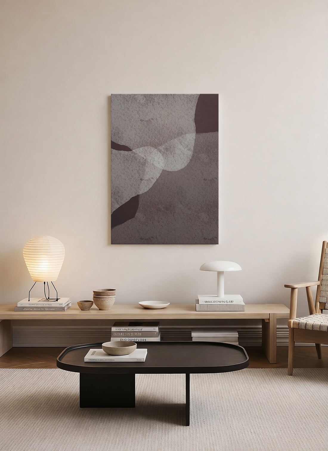Akışın İzleri – Modern Soyut Minimalist Kanvas Tablo