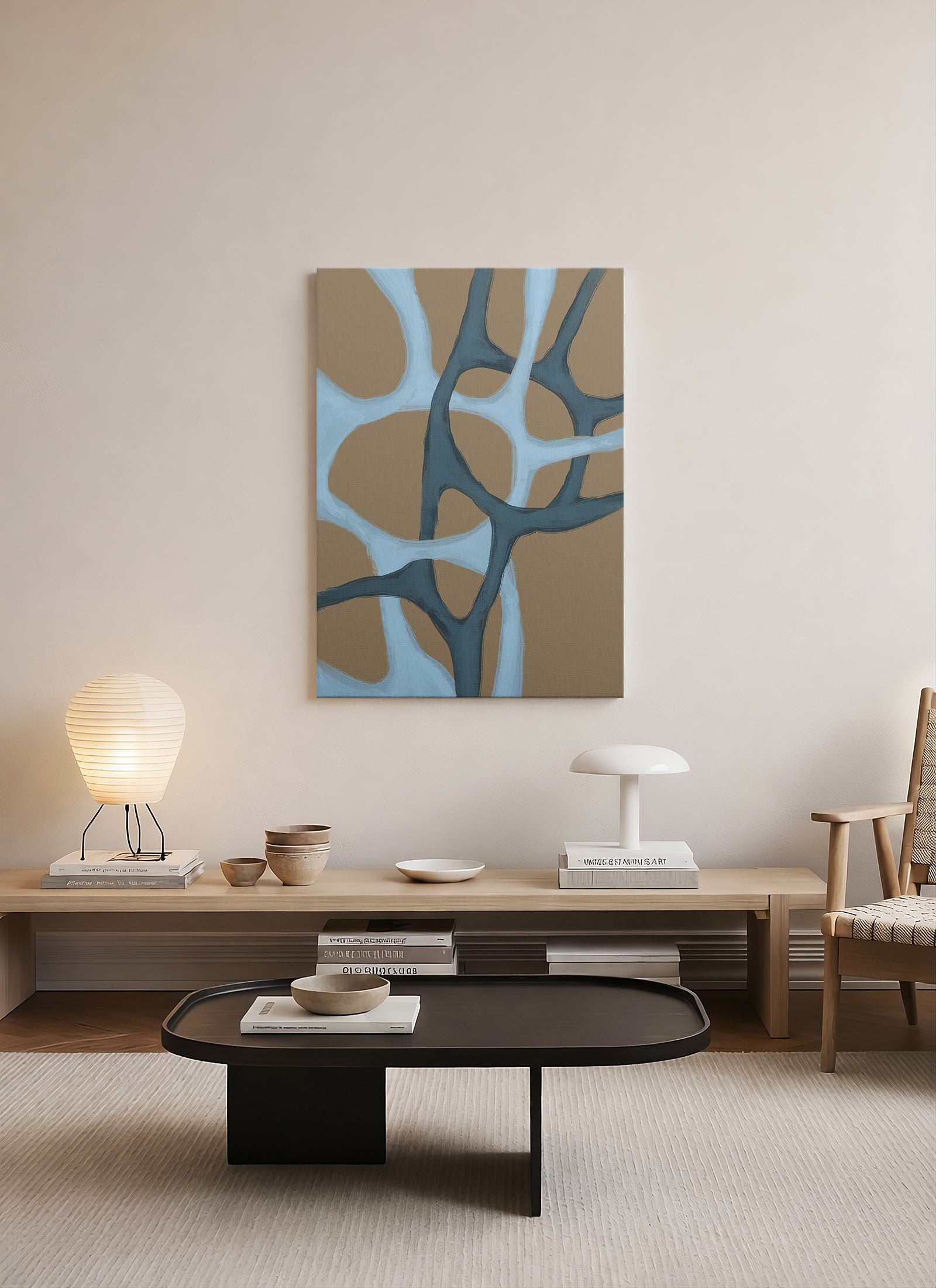 Akışkan Formlar – Abstract Minimalist Kanvas Tablo | Modern & İskandinav