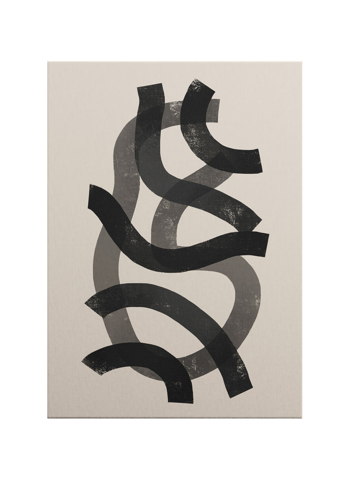 Akışkan İzler – Modern Minimalist Siyah Beyaz Kanvas Tablo