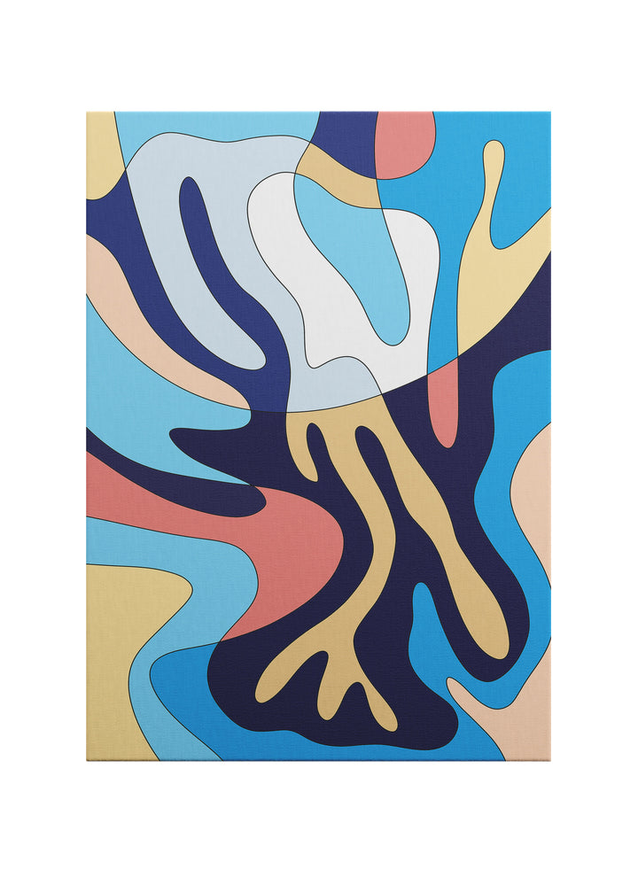 Akışkan Renkler – Modern Soyut Geometrik Kanvas Tablo