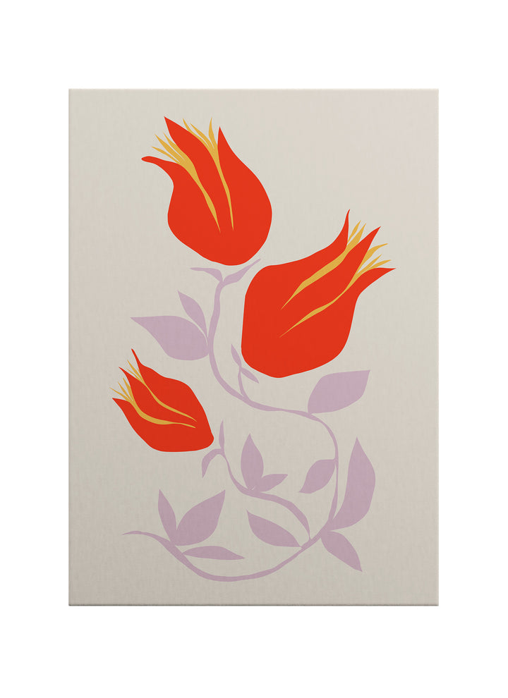 Alev Çiçekleri Botanik Kanvas Tablo