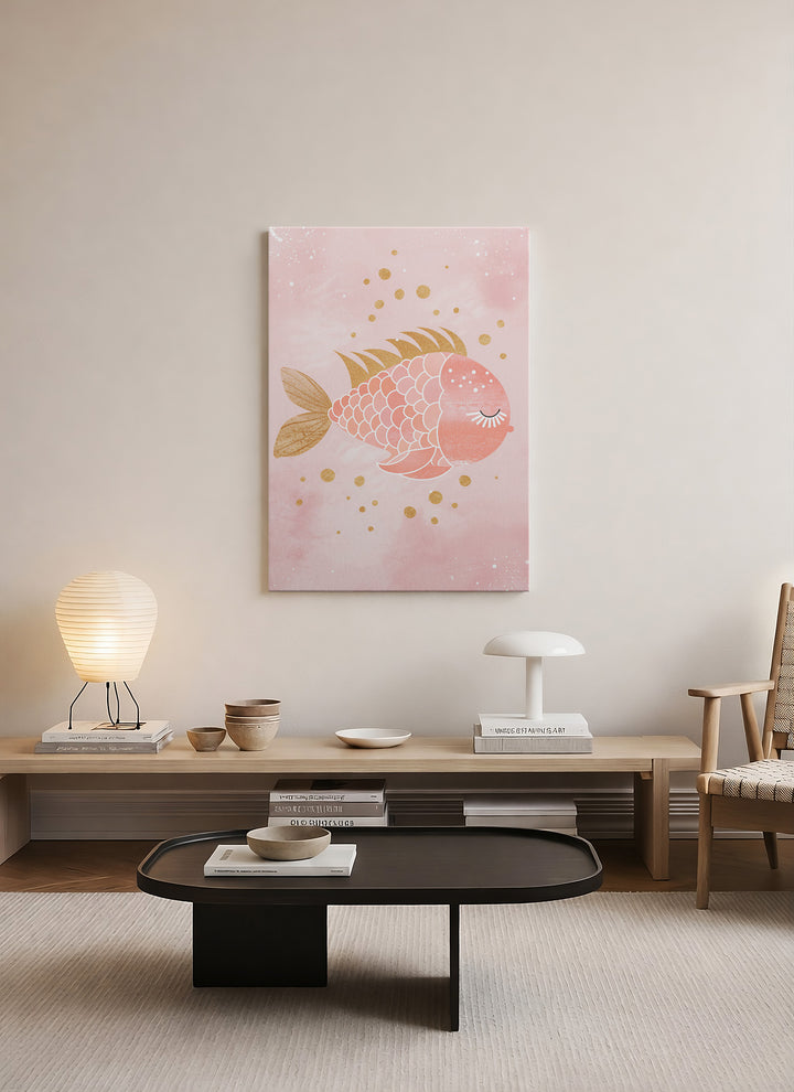 Altın Pullar Balık – Pembe Nursery Kanvas Tablo