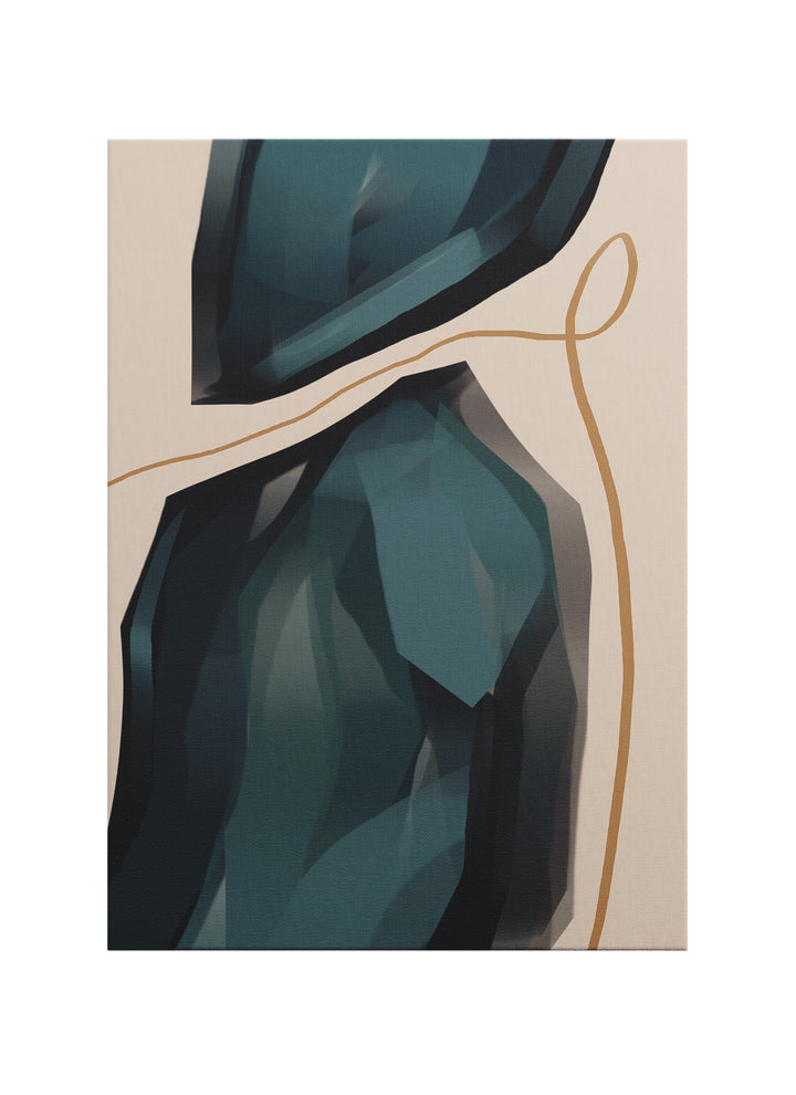 Altın Hat – Modern Soyut Kanvas Tablo