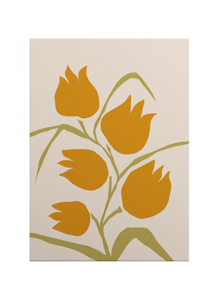 Altın Lale – Botanik Minimal Kanvas Tablo