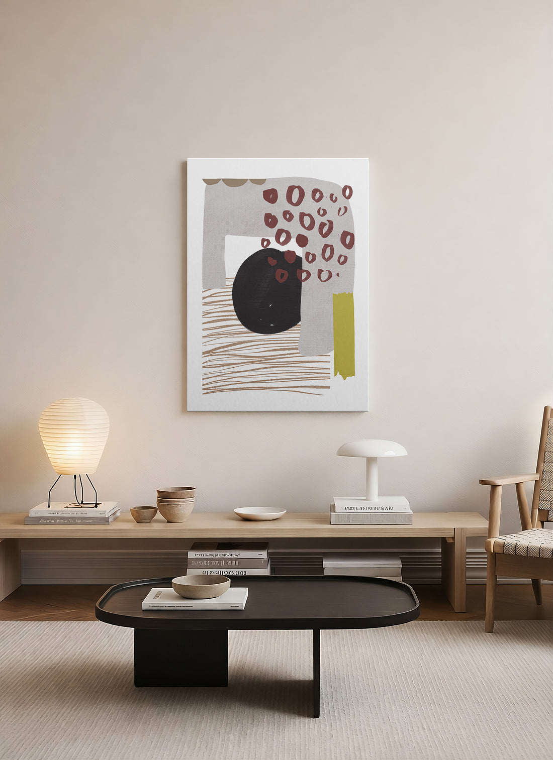 Bauhaus Soyut Kompozisyon Kanvas Tablo | Modern & Minimal Geometrik Duvar Sanatı