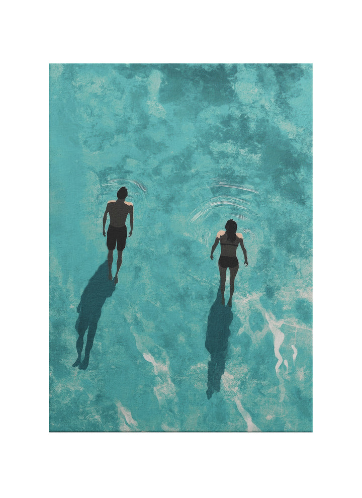 Birlikte Suda – Minimalist Deniz Fotoğrafı Kanvas Tablo
