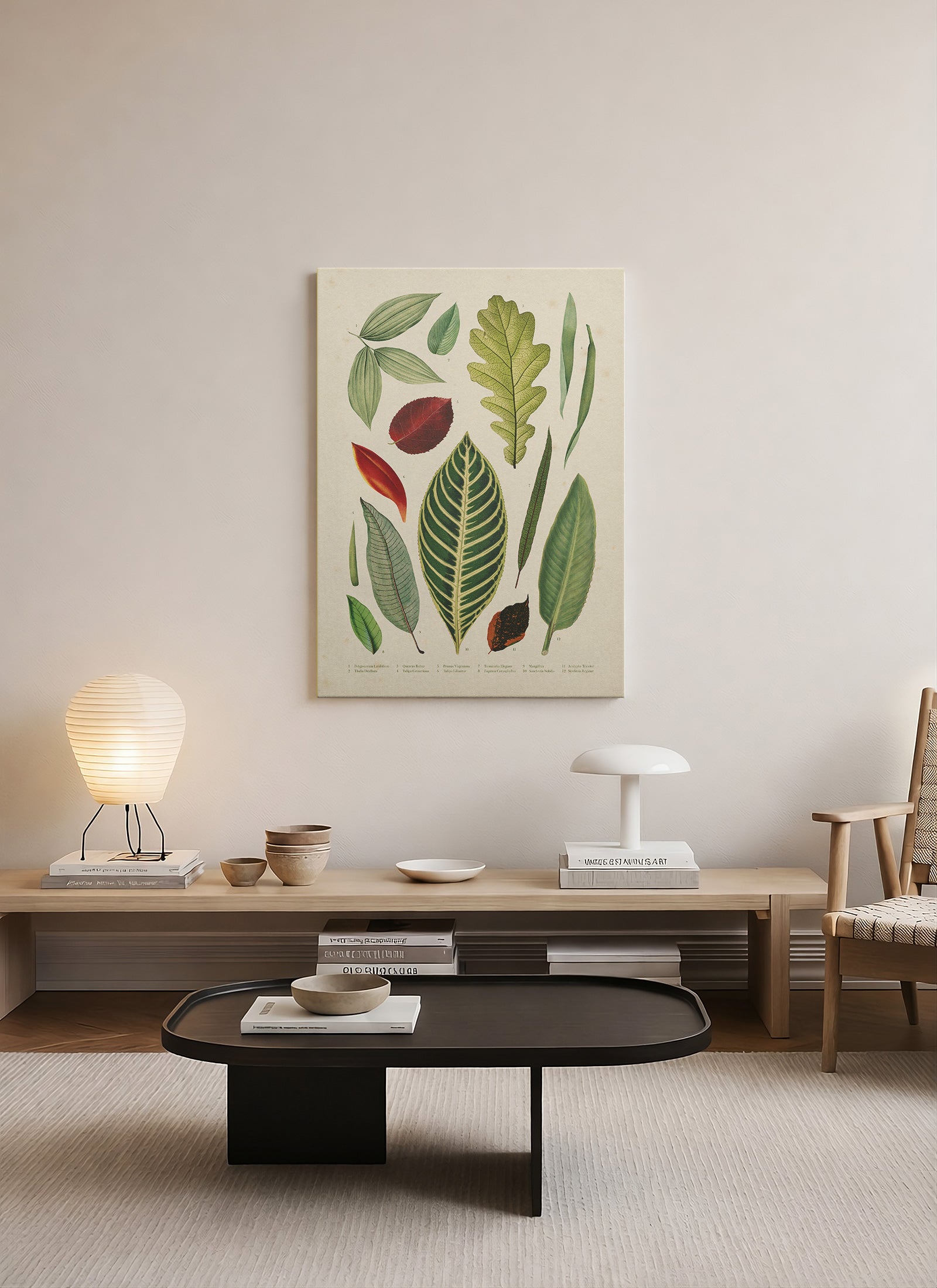 Botanik Yaprak Atlası –  Minimalist Kanvas Tablo
