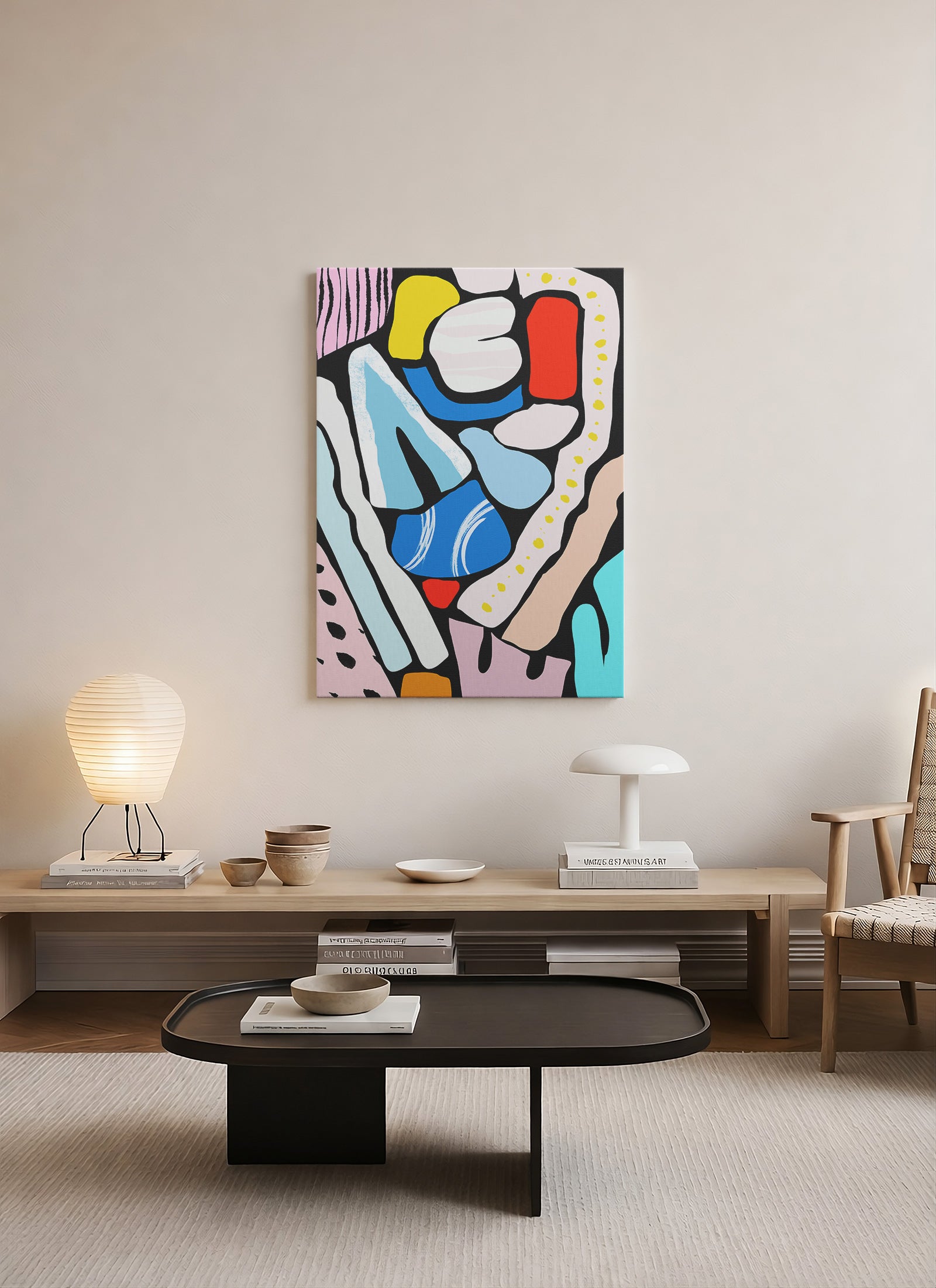 Canlı Kompozisyon – Soyut Pop Art Kanvas Tablo