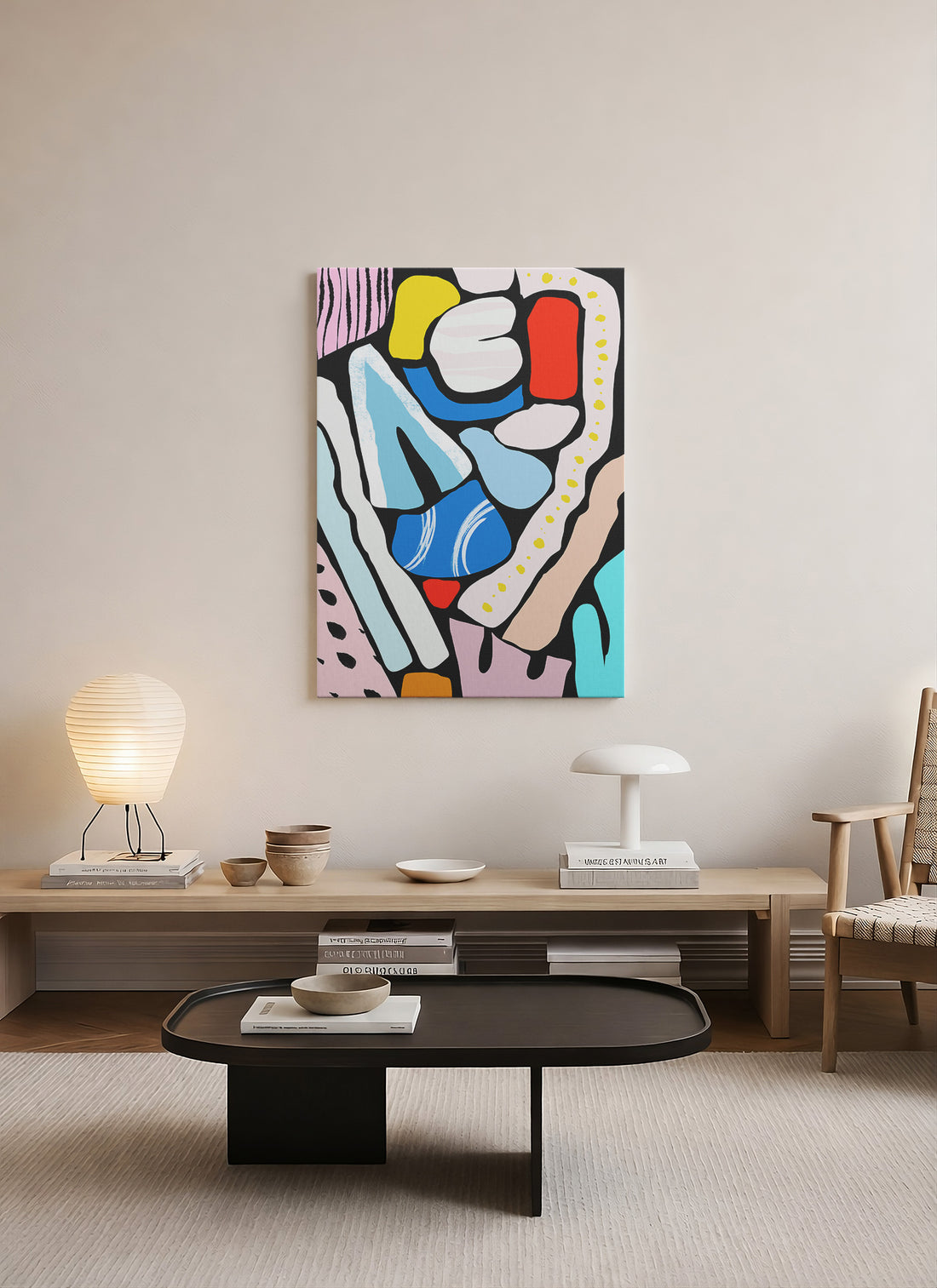Canlı Kompozisyon – Soyut Pop Art Kanvas Tablo