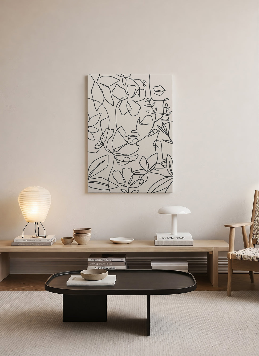 Çizgide Saklı – Line Art Portre Kanvas Tablo