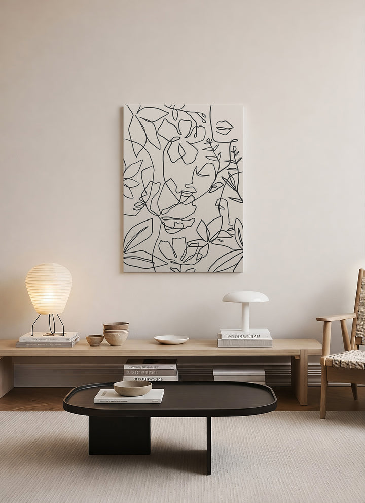 Çizgide Saklı – Line Art Portre Kanvas Tablo