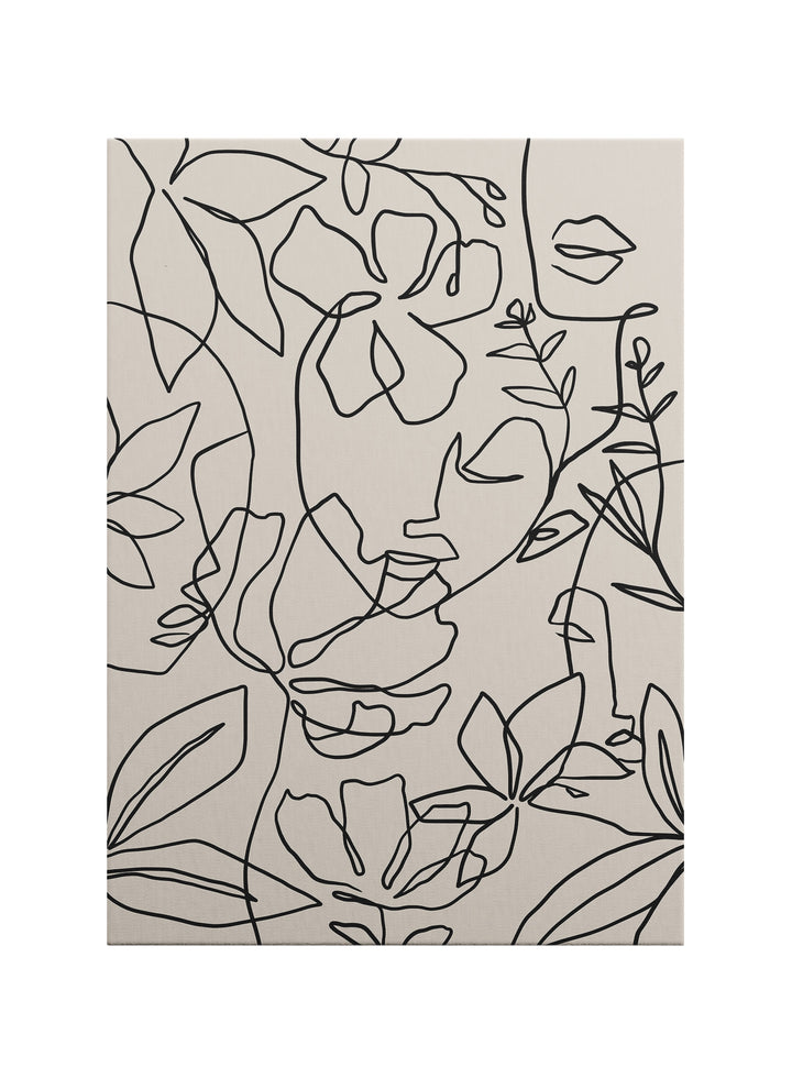 Çizgide Saklı – Line Art Portre Kanvas Tablo