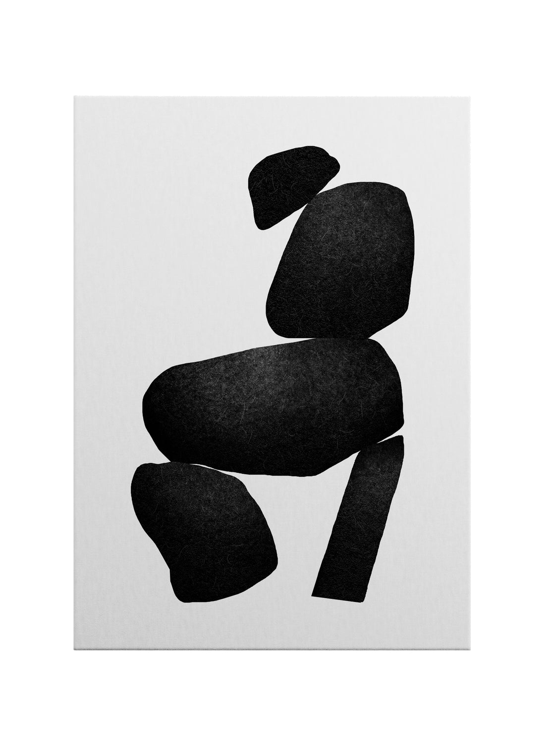 Denge Taşları – Siyah Beyaz Minimalist Soyut Kanvas Tablo