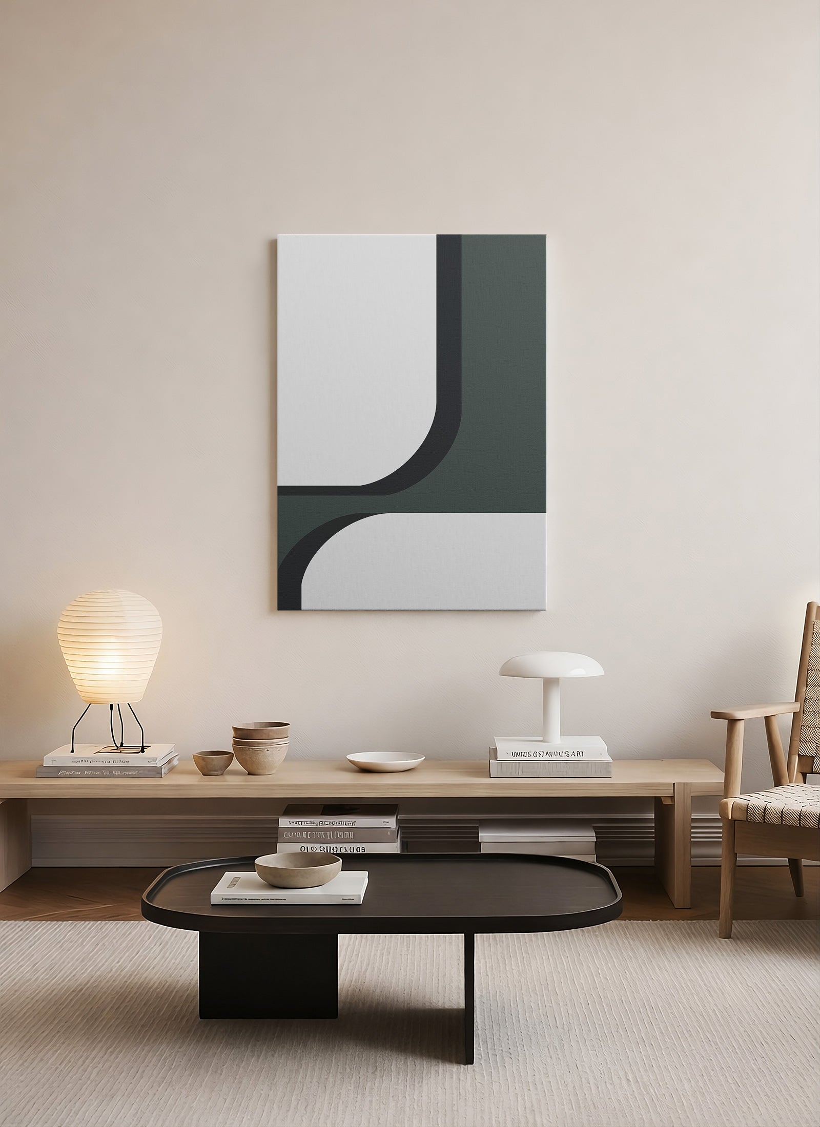 Dengeli Geçiş – Minimalist Geometrik Kanvas Tablo