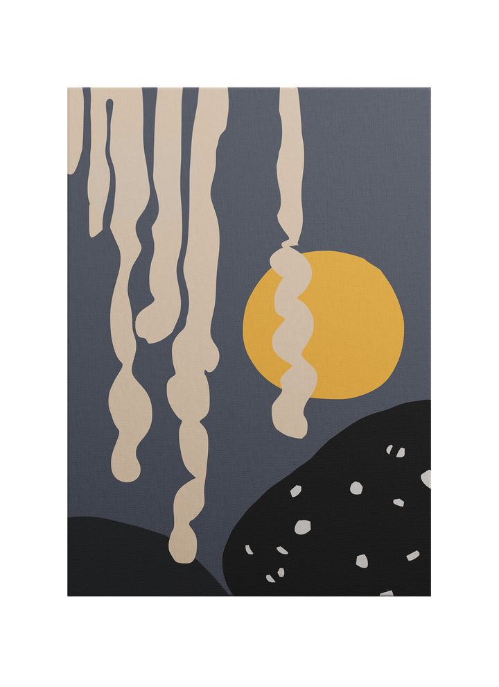 Dikey Akış – Soyut Minimalist Kanvas Tablo