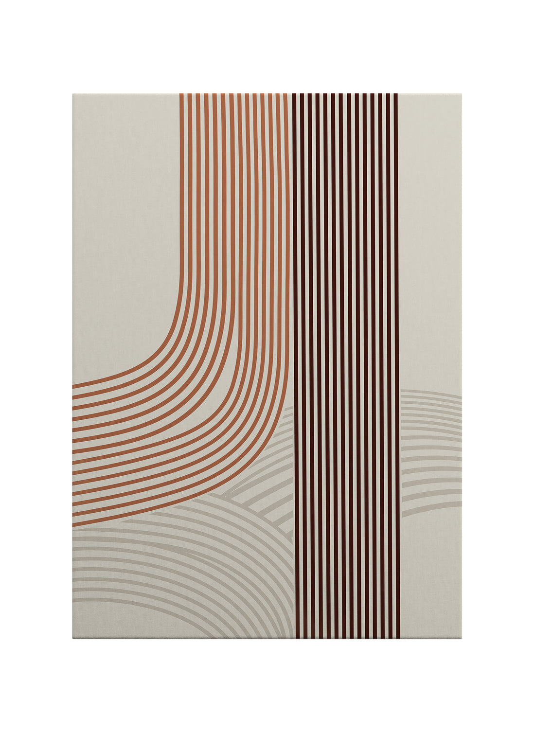 Dikey Çizgili Bauhaus Geometrik Kanvas Tablo