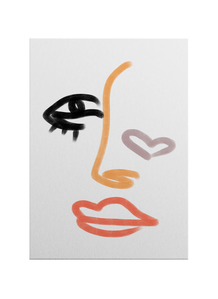 Duygular Serisi No:3 Soyut Yüz Minimal Kanvas Tablo