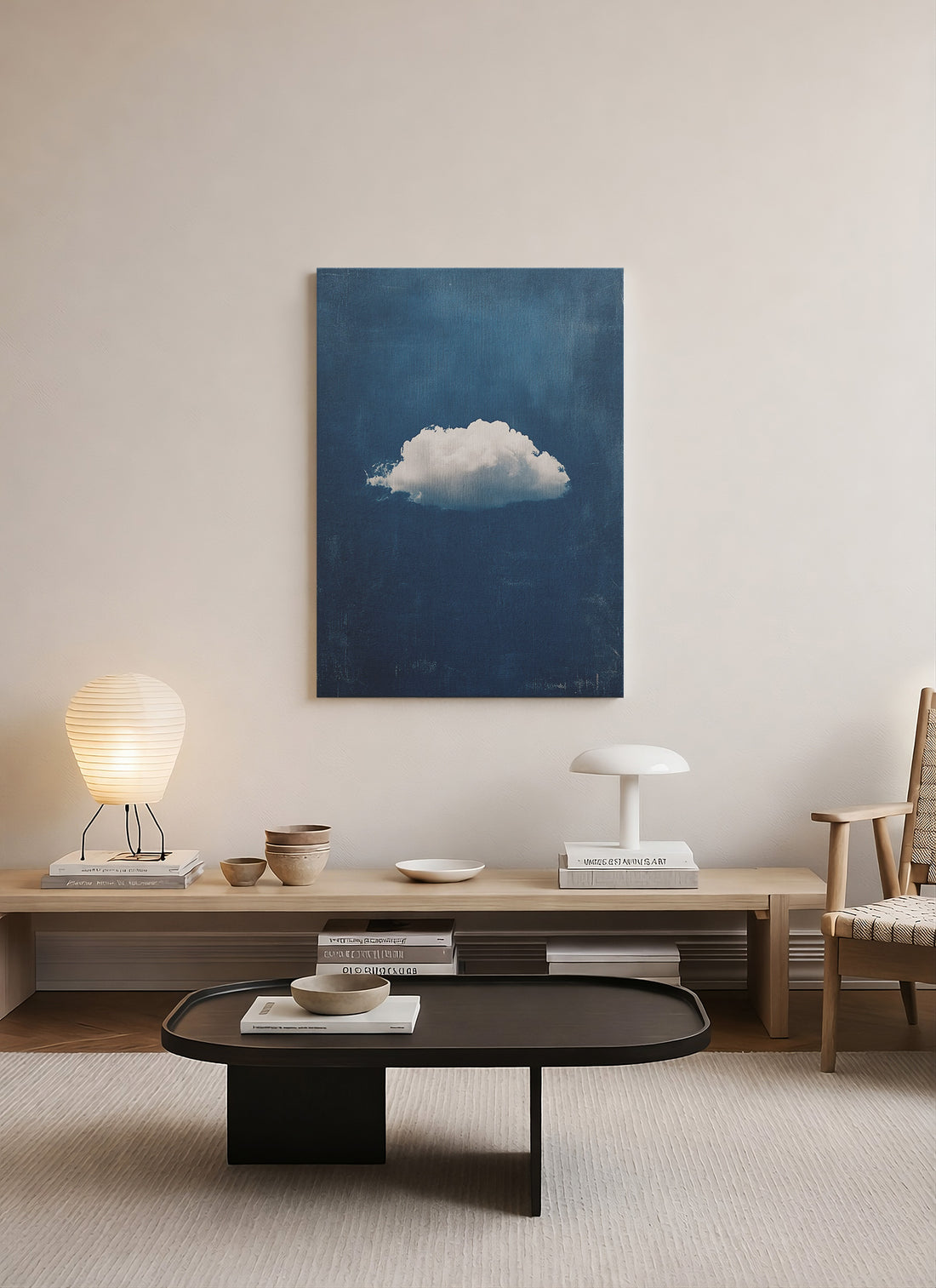 Gece Bulutu – Minimalist Soyut Kanvas Tablo