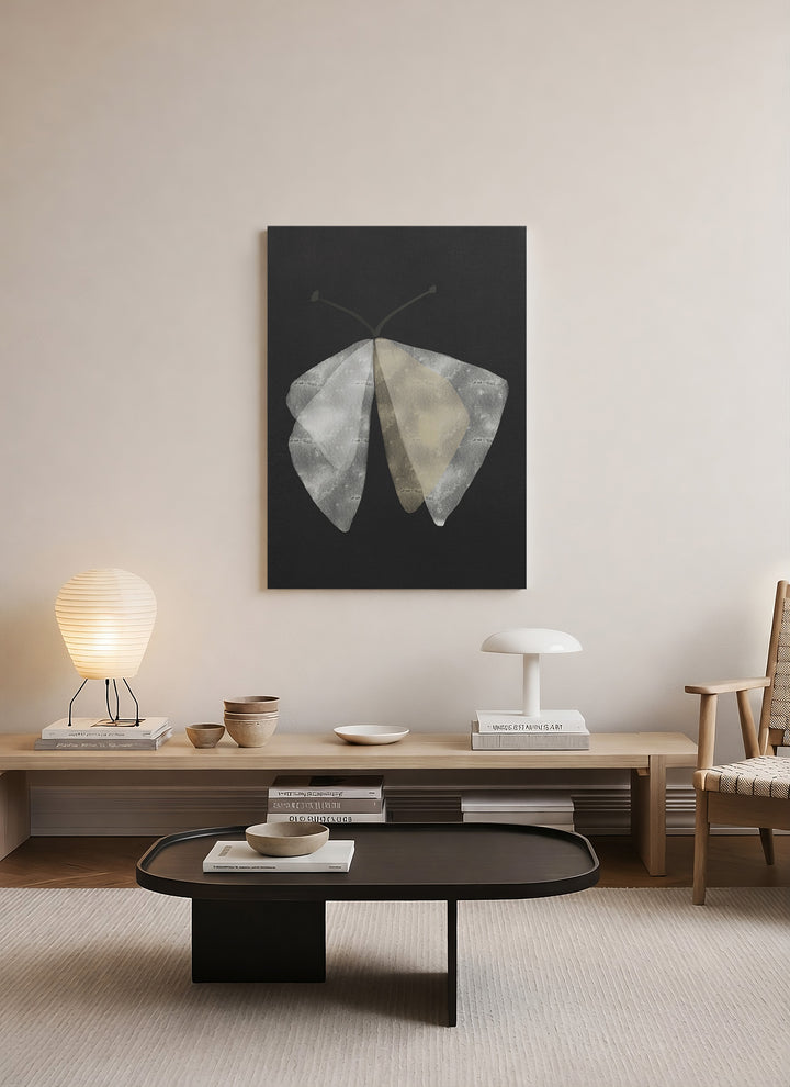 Gece Kanadı – Minimalist Siyah Kanvas Tablo