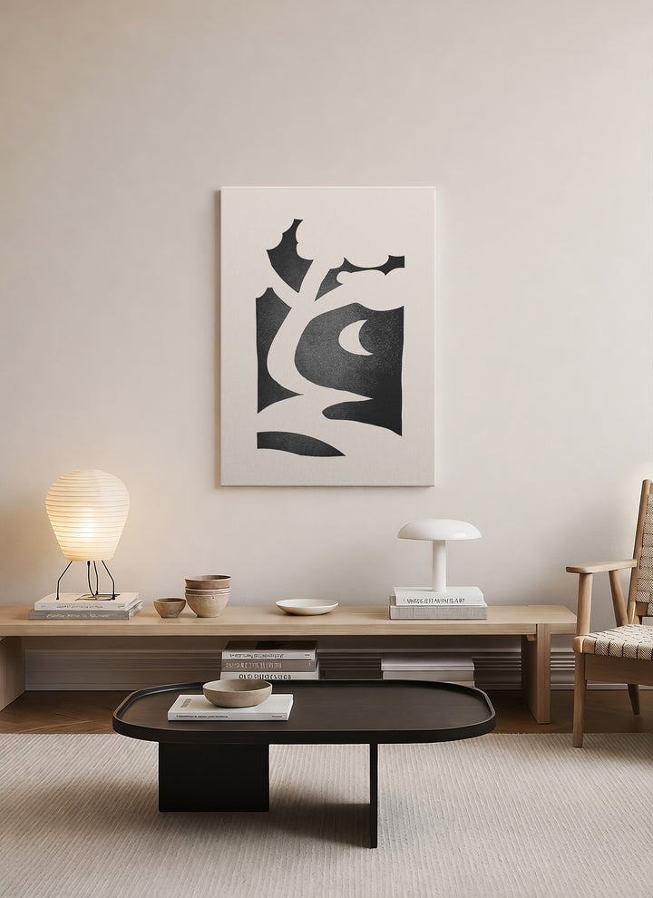 Gece Yolu – Minimal Siyah Beyaz Kanvas Tablo
