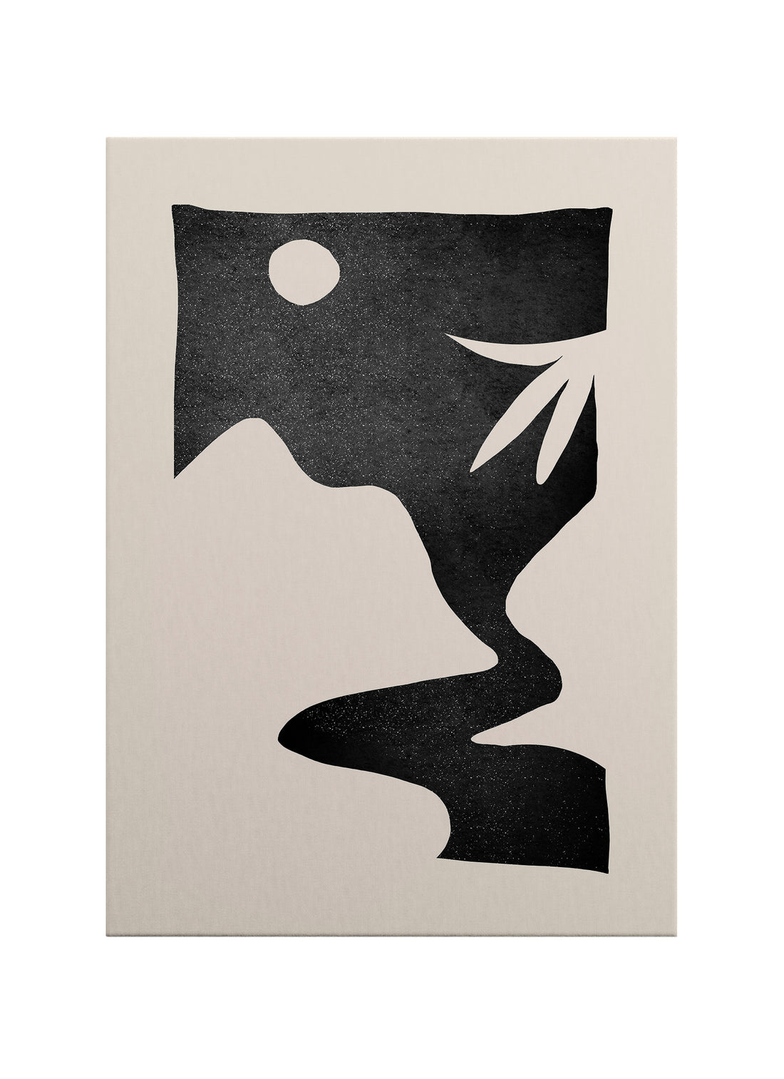 Gece Akışı – Minimalist Soyut Kanvas Tablo