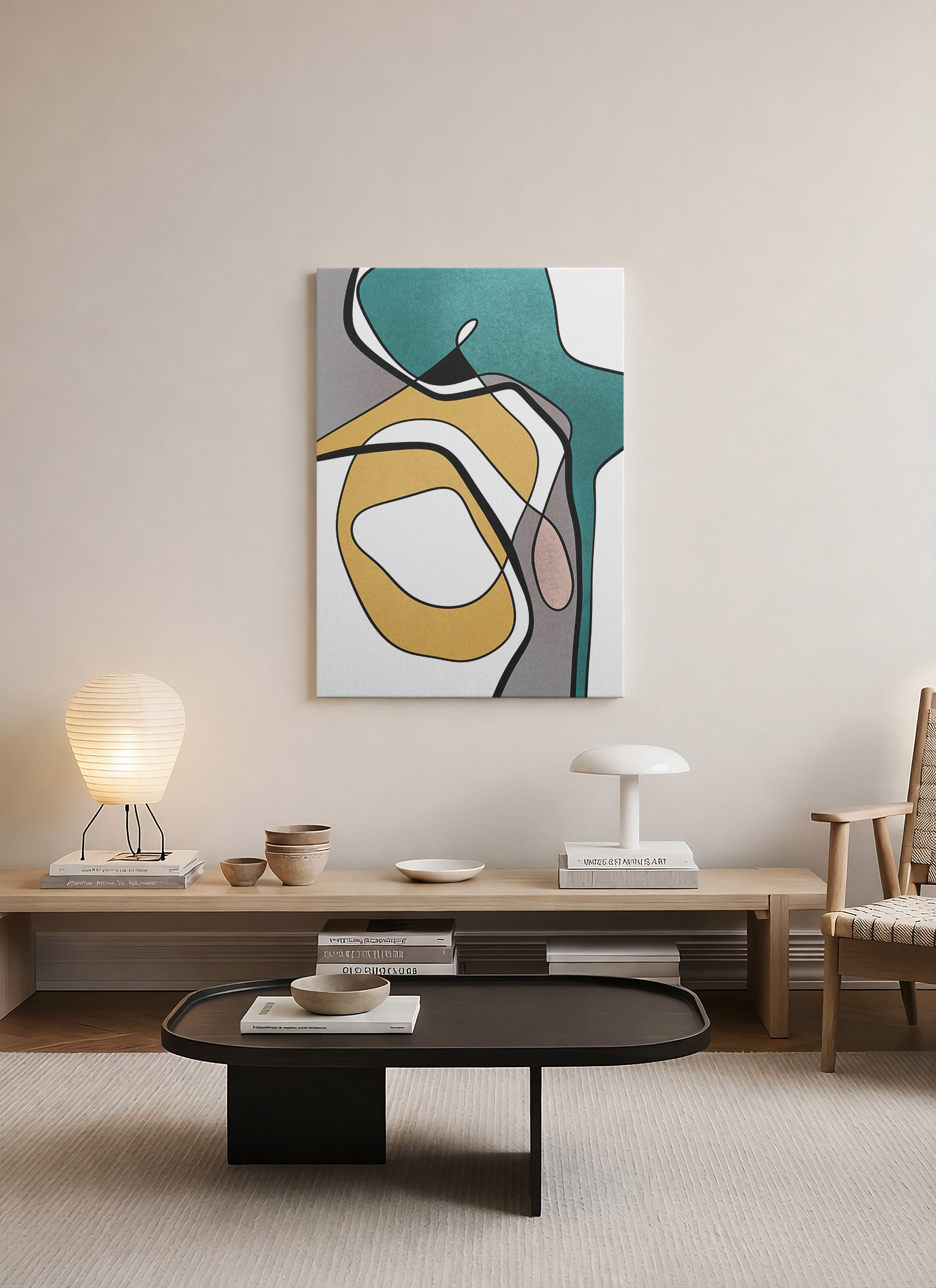 Geometrik Çizgi Kanvas Tablo | Modern & Minimal