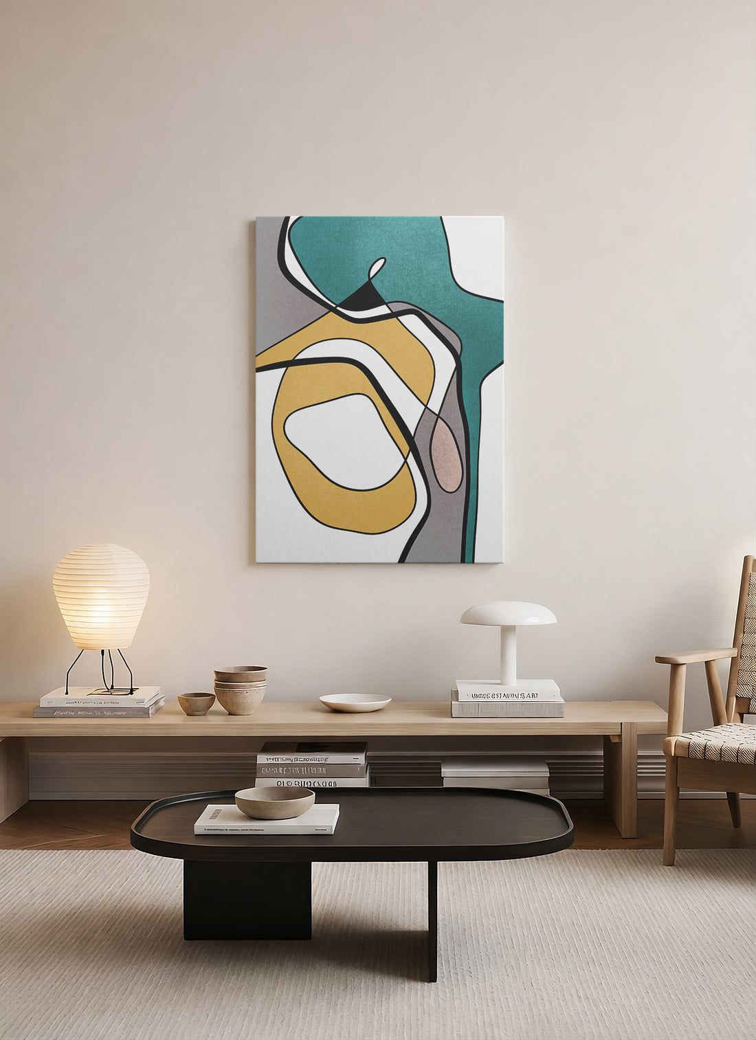 Geometrik Çizgi Kanvas Tablo | Modern & Minimal