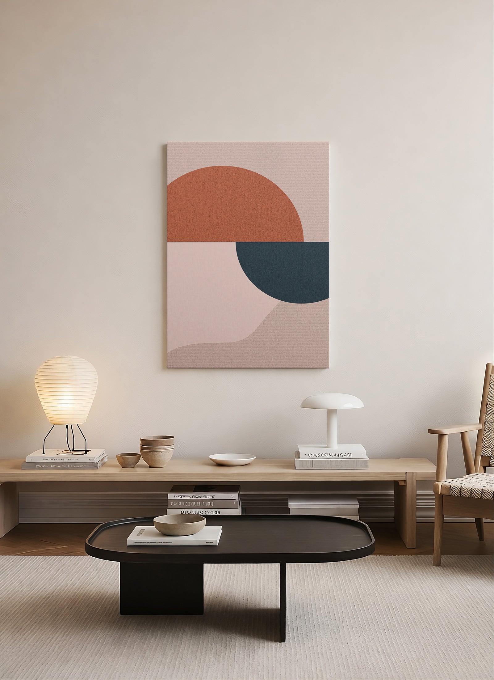 Geometrik Minimal Soyut Kanvas Tablo
