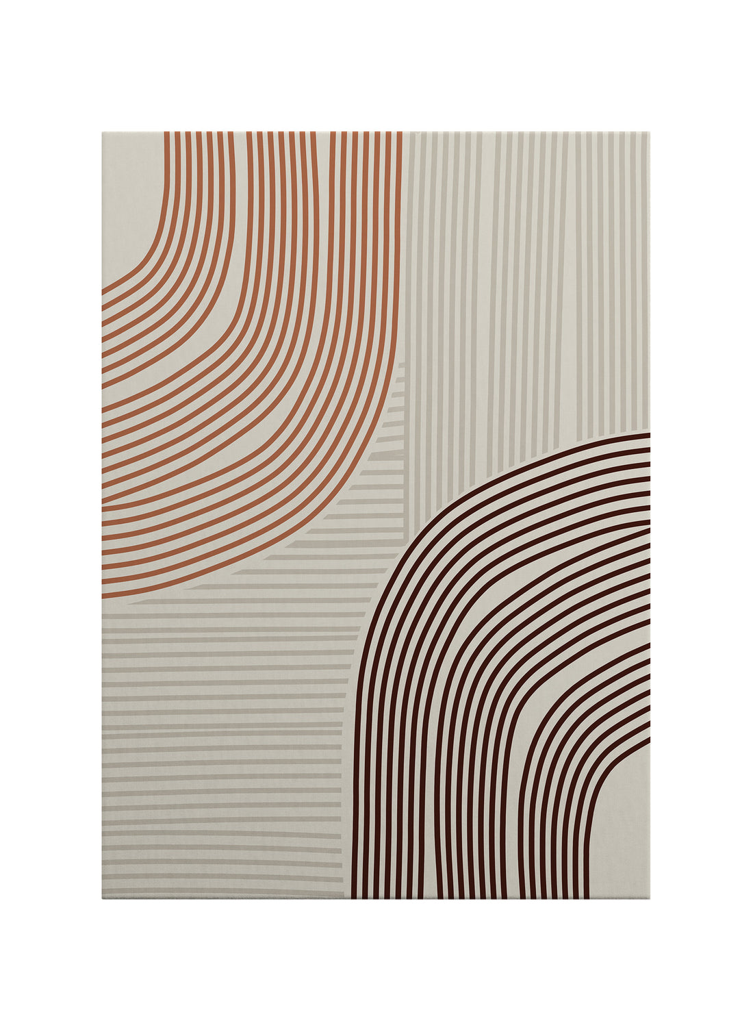Geometrik Çizgili Bauhaus Stil Kanvas Tablo