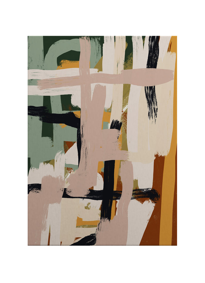 Geometrik Katmanlı Soyut Kanvas Tablo