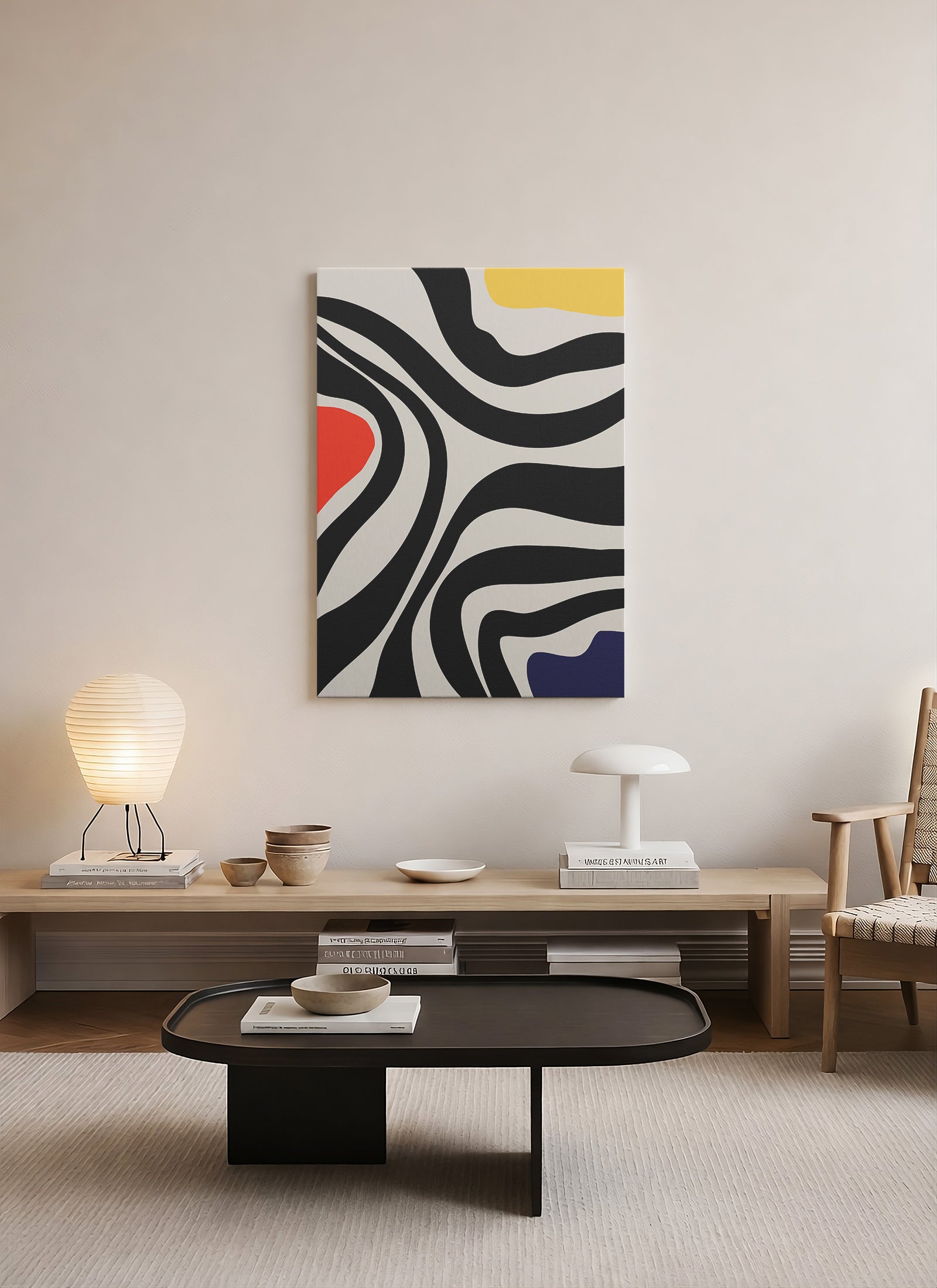 Grafik Çizgili Bauhaus Kanvas Tablo