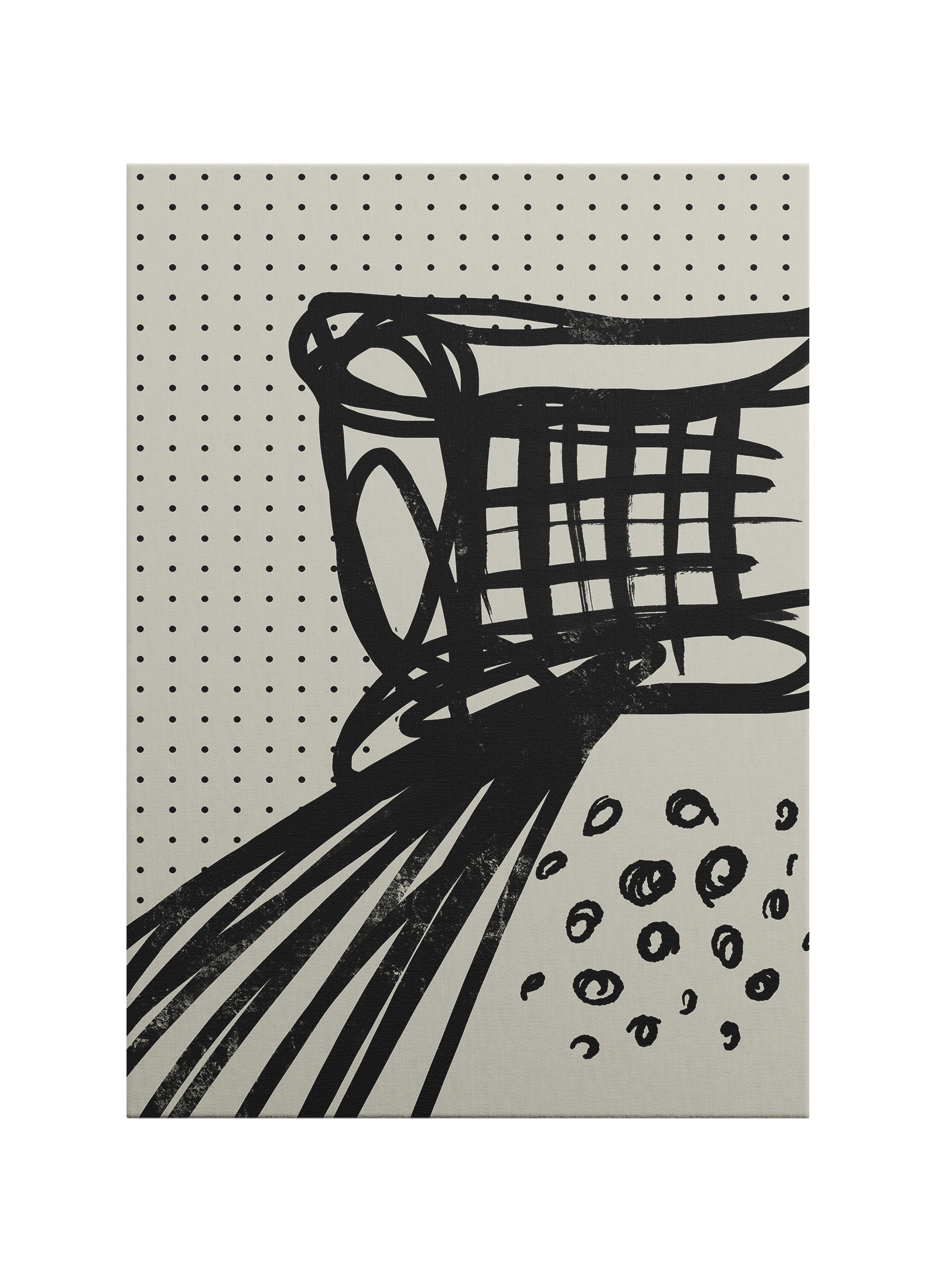 Grafik Doku – Siyah Beyaz Abstract Kanvas Tablo | Modern