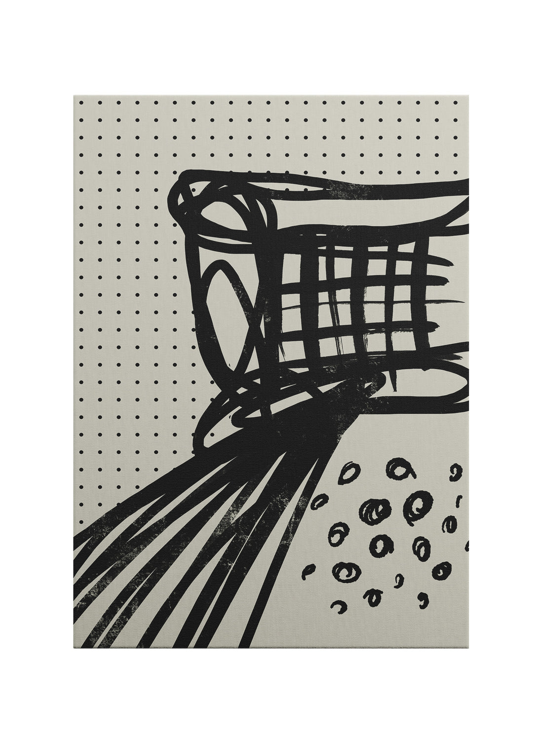 Grafik Doku – Siyah Beyaz Abstract Kanvas Tablo | Modern
