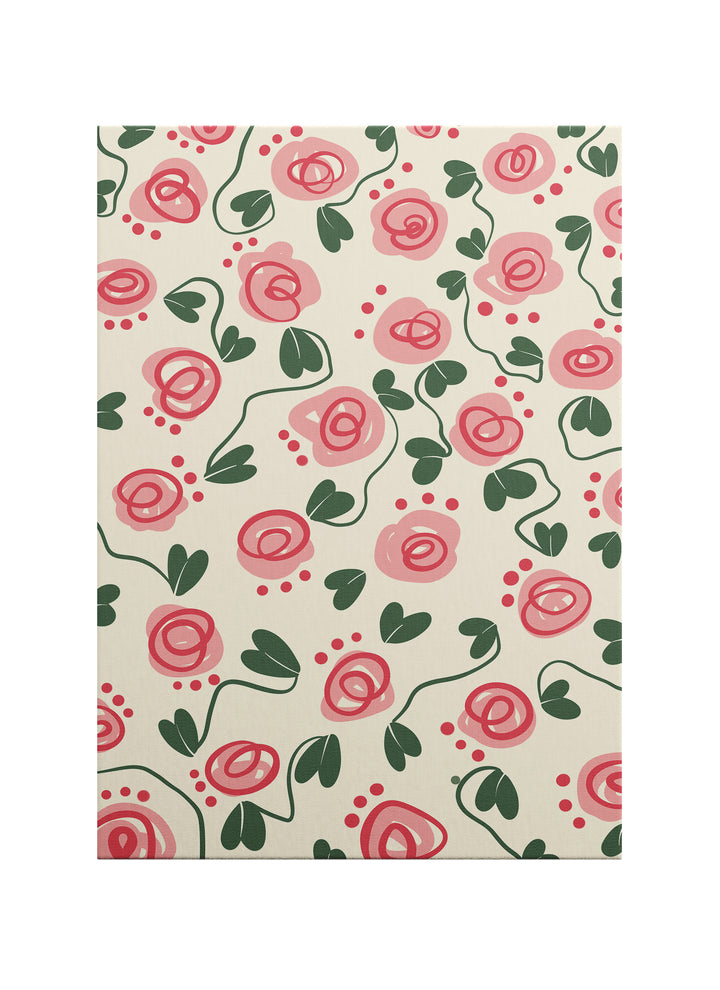 Gül Bahçesi – Dekoratif Floral Pattern Kanvas