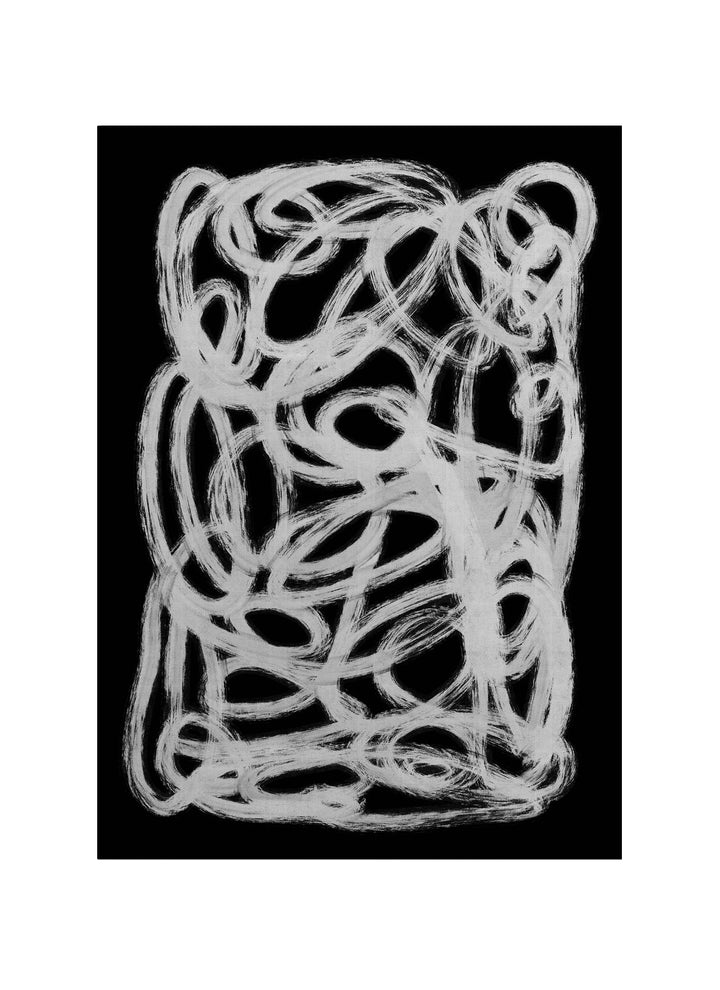 İç Gürültü – Siyah Beyaz Ekspresif Soyut Kanvas Tablo