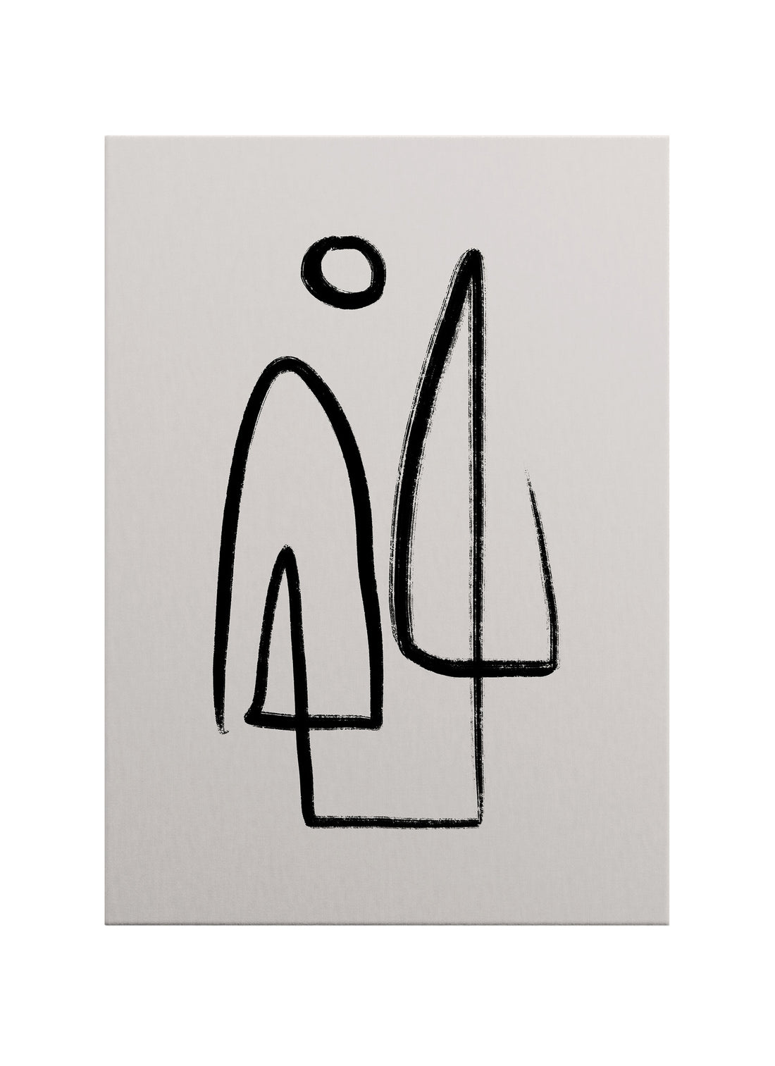 İki Form – Minimal Figüratif Kanvas Tablo