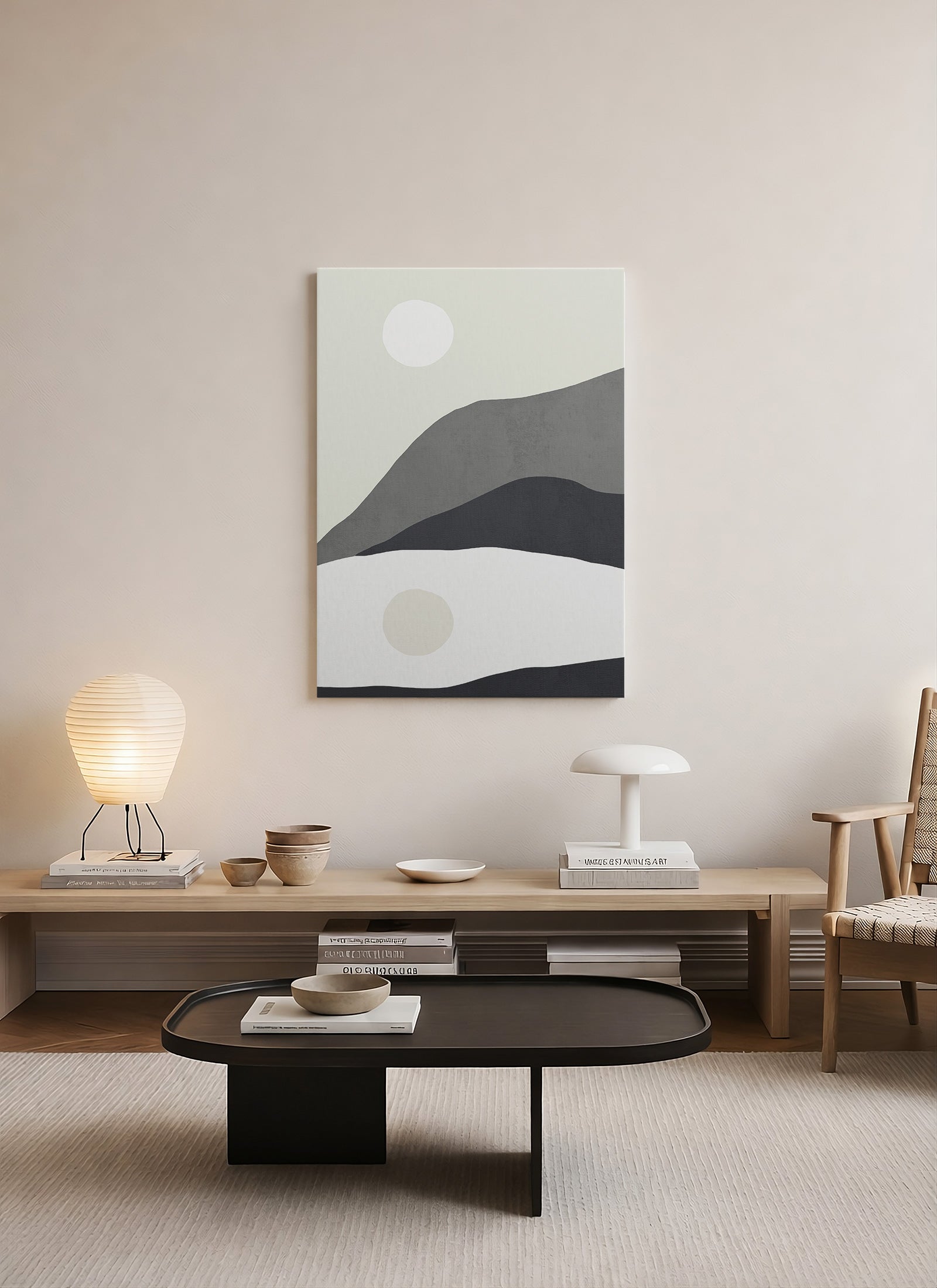 İskandinav Minimal Soyut Manzara Kanvas Tablo