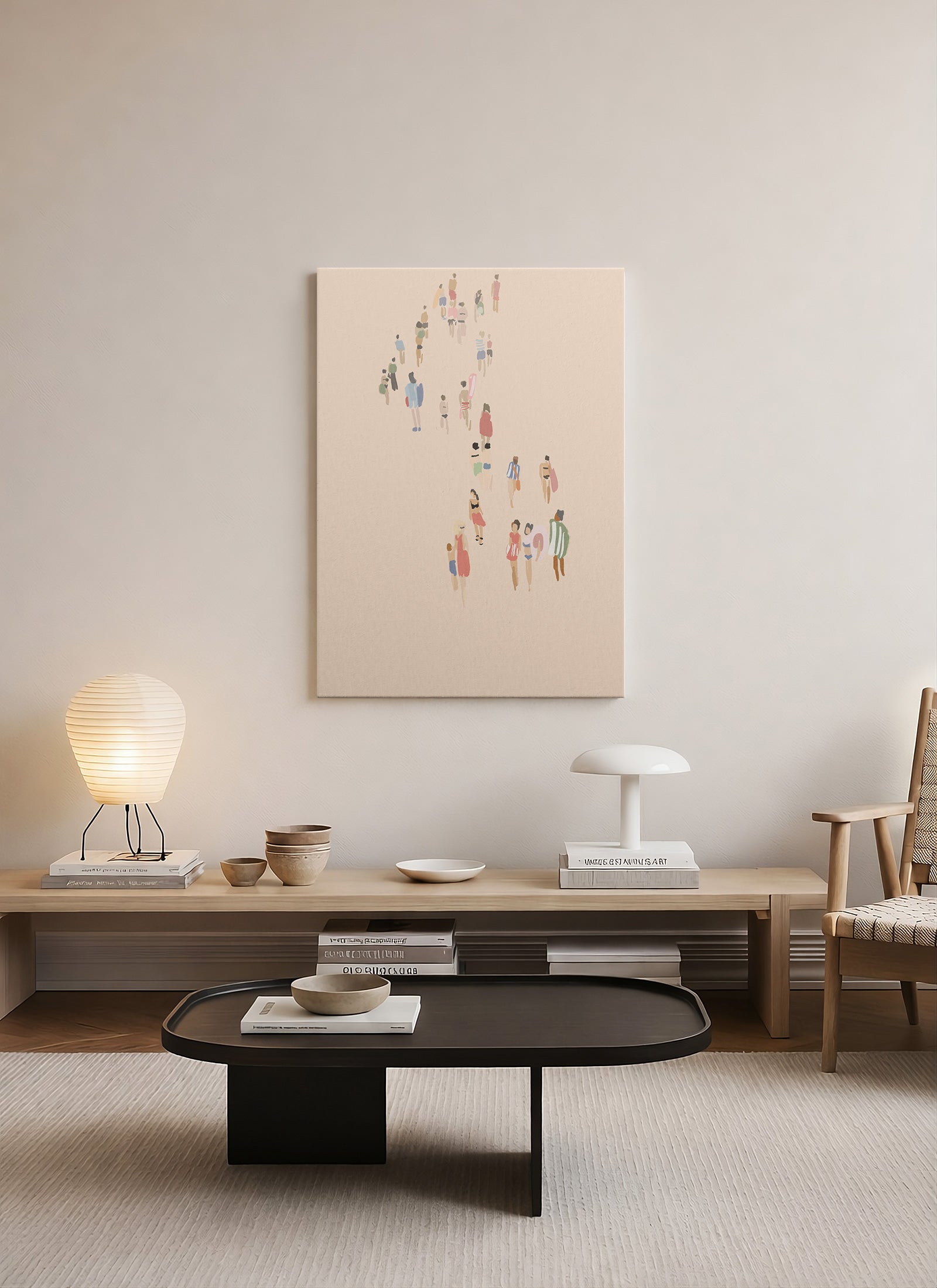 Kalabalıkta – Minimal Figürlü Kanvas Tablo
