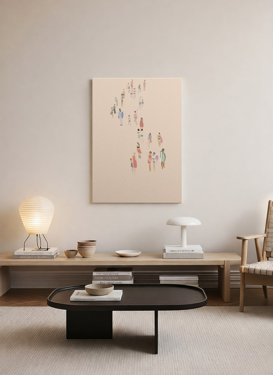 Kalabalıkta – Minimal Figürlü Kanvas Tablo