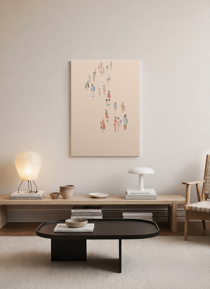 Kalabalıkta – Minimal Figürlü Kanvas Tablo