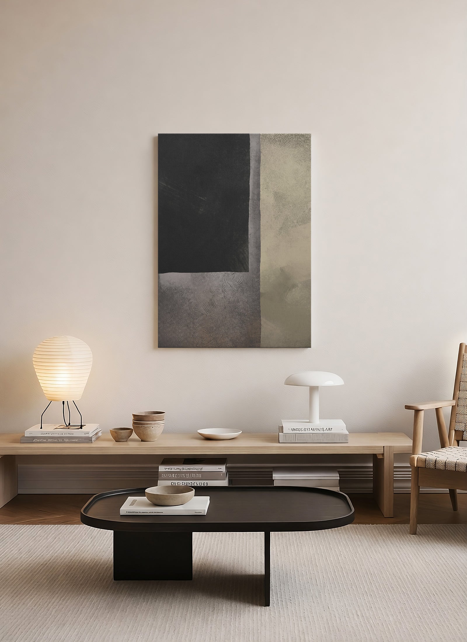 Katmanlı Boşluk – Minimalist Soyut Geometrik Kanvas Tablo