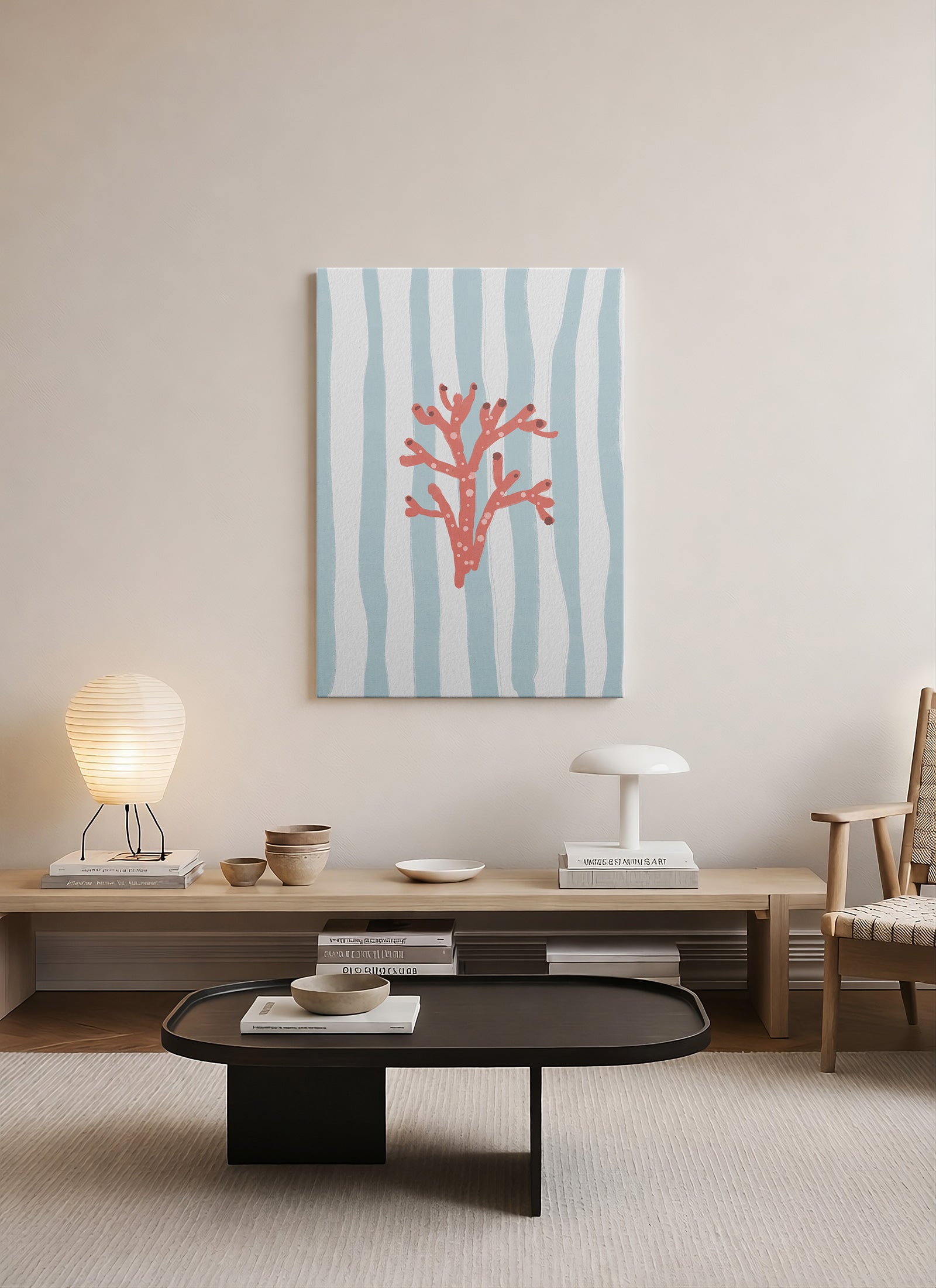 Kırmızı Mercan – Minimal Deniz Tablosu