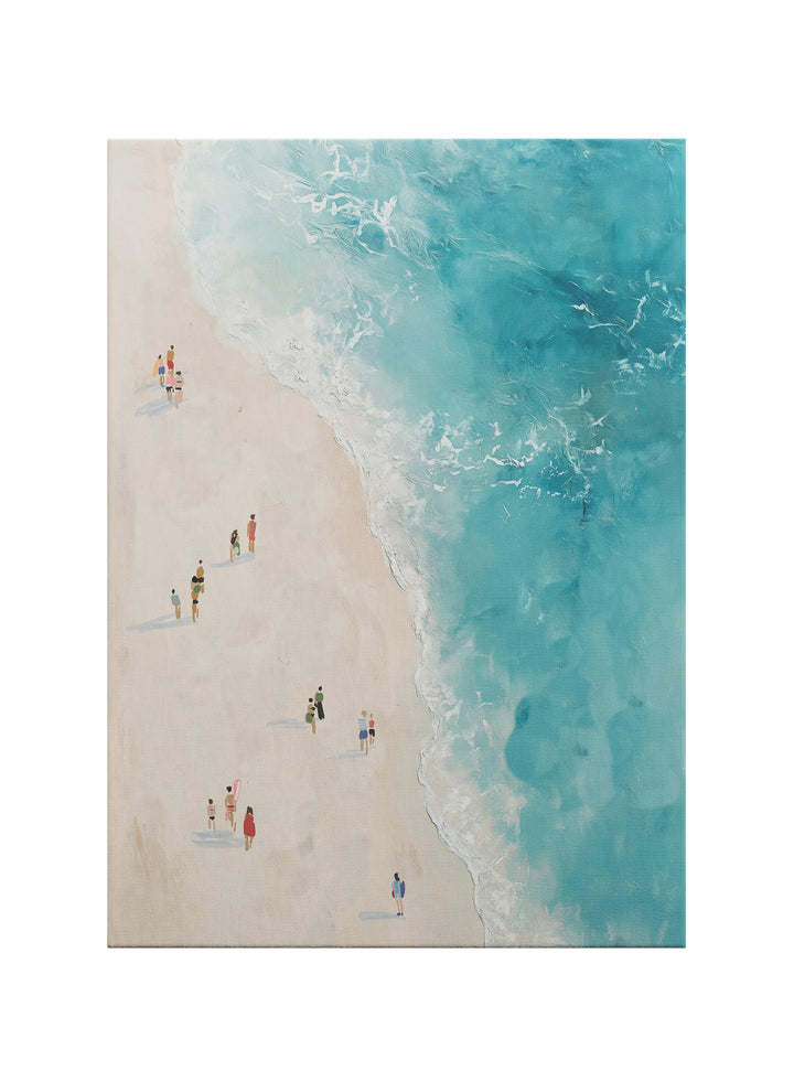 Kıyıda – Üstten Bakış Minimal Sahil Kanvas Tablo