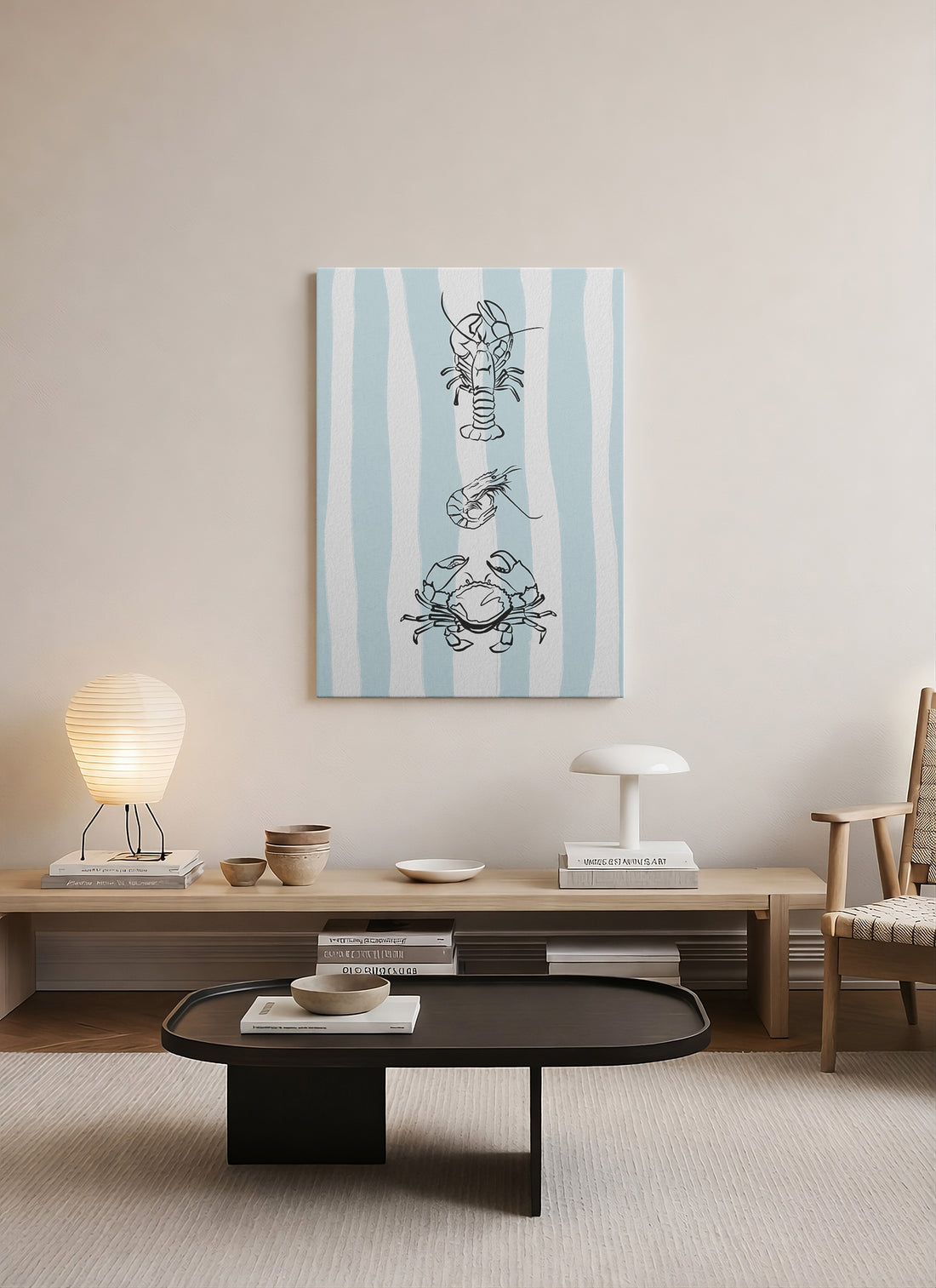 Kıyının Üçlüsü – Deniz Canlıları Minimal Tablo