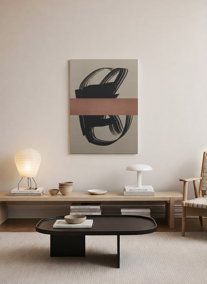 Kontrast Fırça – Soyut Minimal Kanvas Tablo