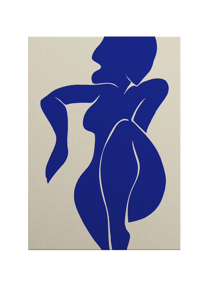 Mavi Silüet Kadın Figürlü Kanvas Tablo