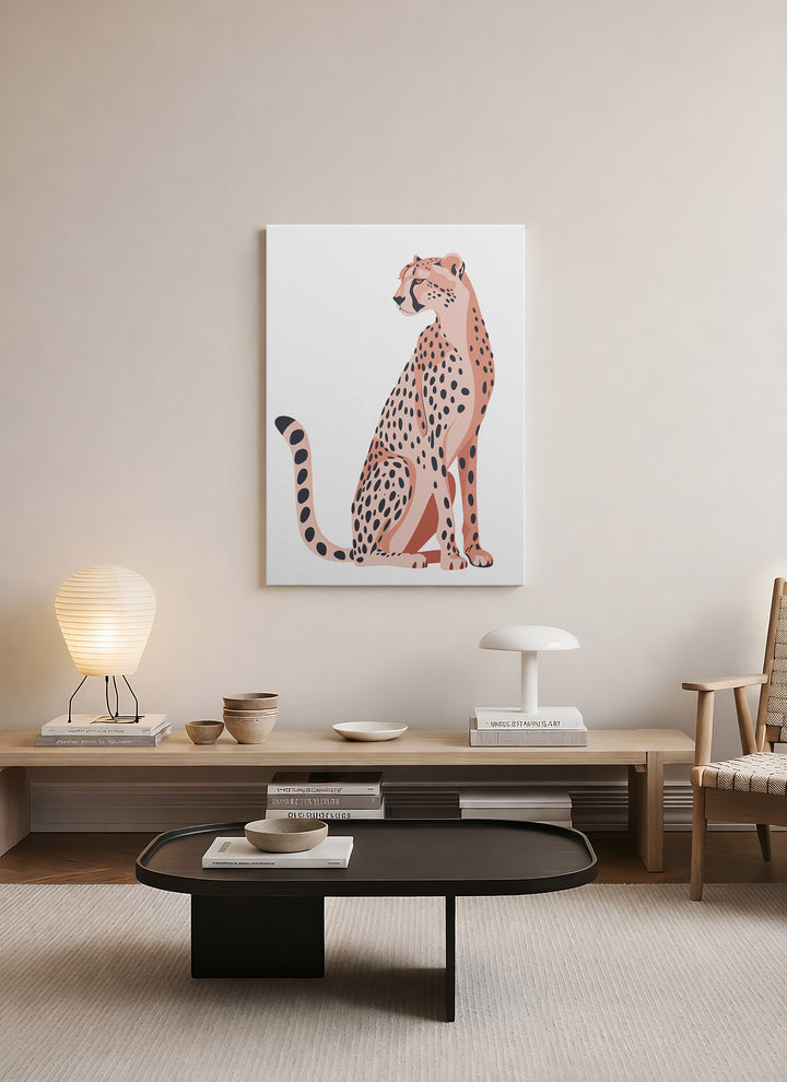 Minimal Çita Kanvas Tablo – Modern Safari Duvar Dekoru